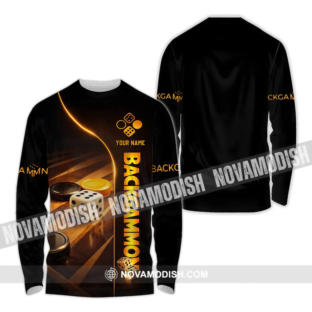 Unisex Shirt - Custom Backgammon 3D Shirt Long Sleeve Shirt / S T-shirt