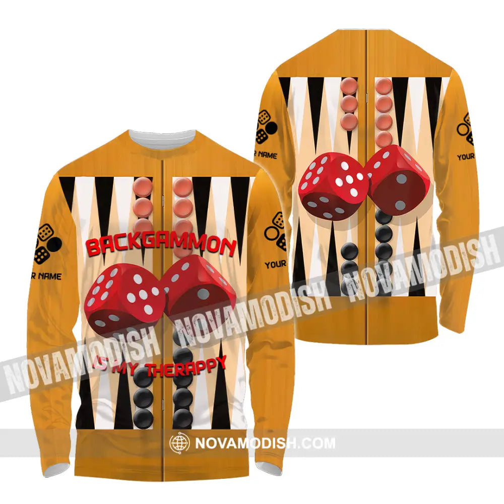 Unisex Shirt - Custom Backgammon 3D Shirt Long Sleeve Shirt / S T-shirt