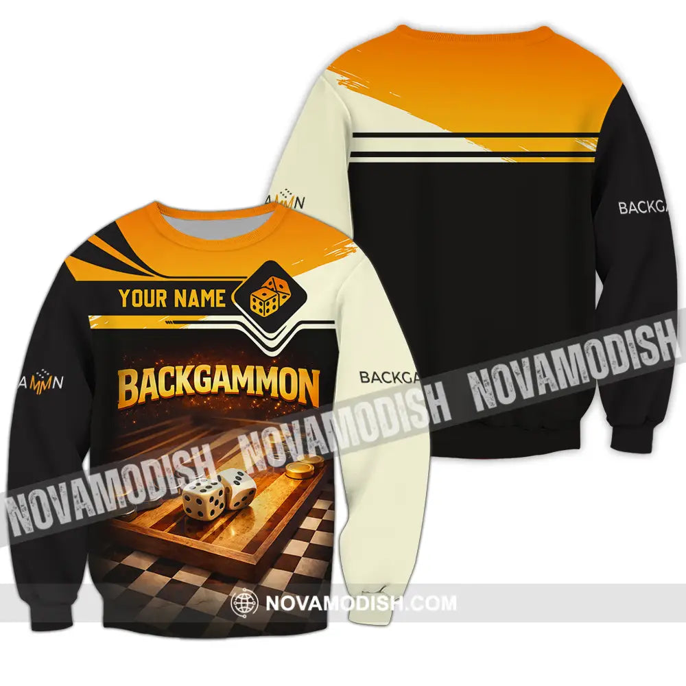 Unisex Shirt - Custom Backgammon 3D Shirt Long Sleeve / S T-shirt