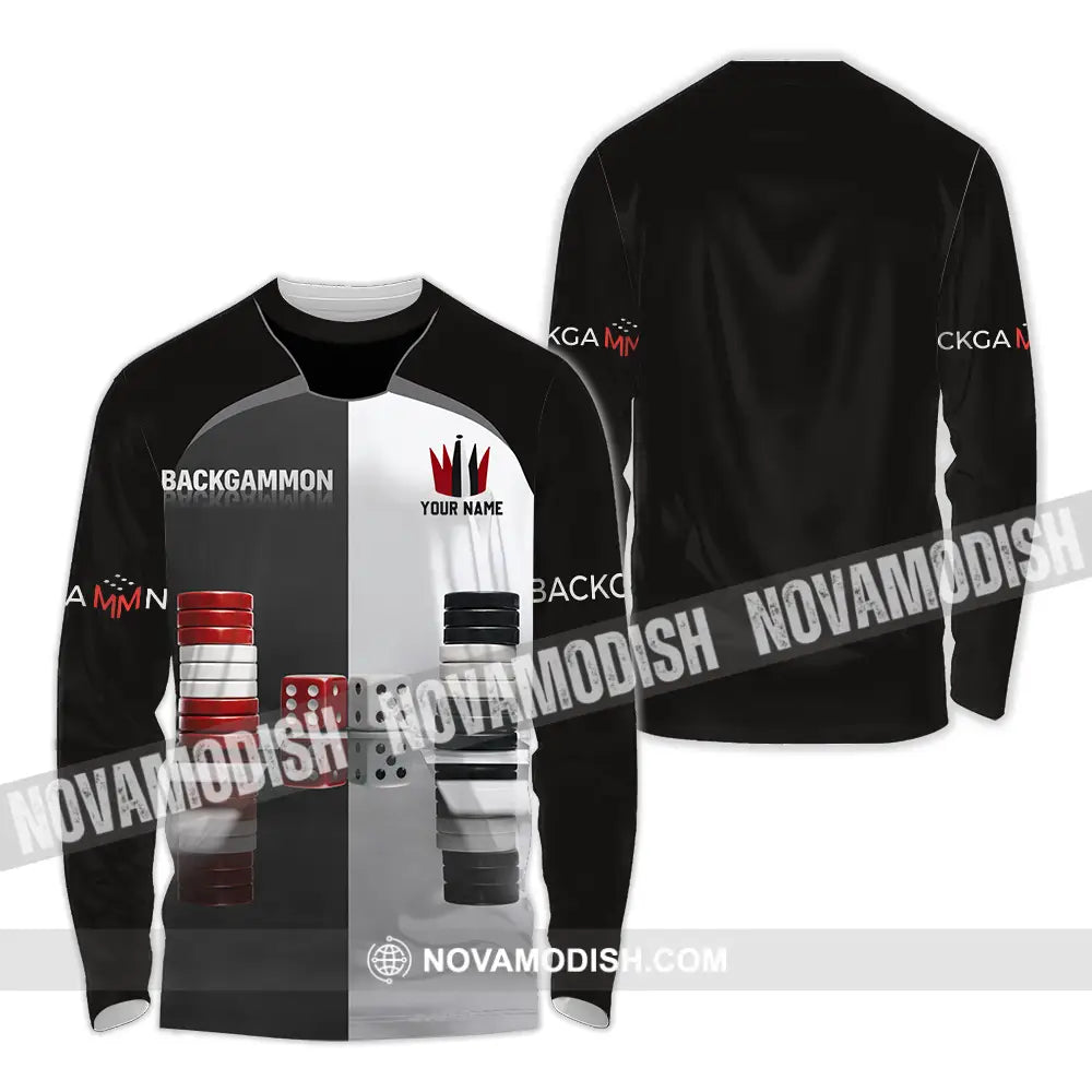 Unisex Shirt - Custom Backgammon 3D Shirt Long Sleeve Shirt / S T-shirt