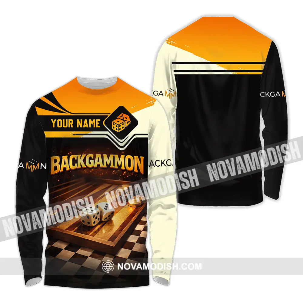 Unisex Shirt - Custom Backgammon 3D Shirt Long Sleeve Shirt / S T-shirt