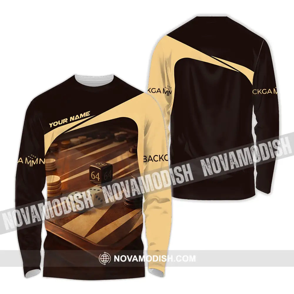 Unisex Shirt - Custom Backgammon 3D Shirt Long Sleeve Shirt / S T-shirt