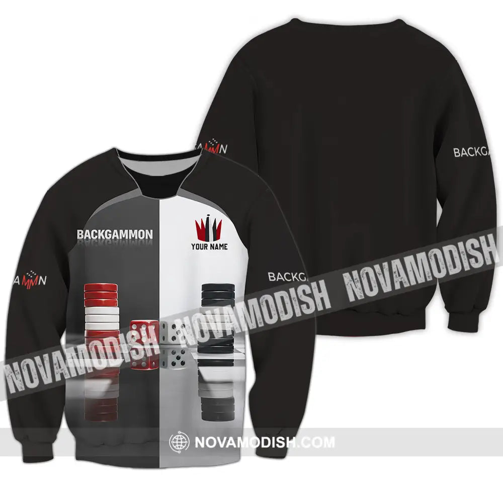 Unisex Shirt - Custom Backgammon 3D Shirt Long Sleeve / S T-shirt