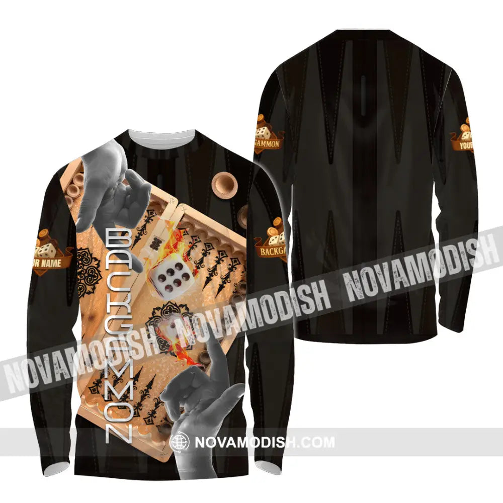 Unisex Shirt - Custom Backgammon 3D Shirt Long Sleeve Shirt / S T-shirt