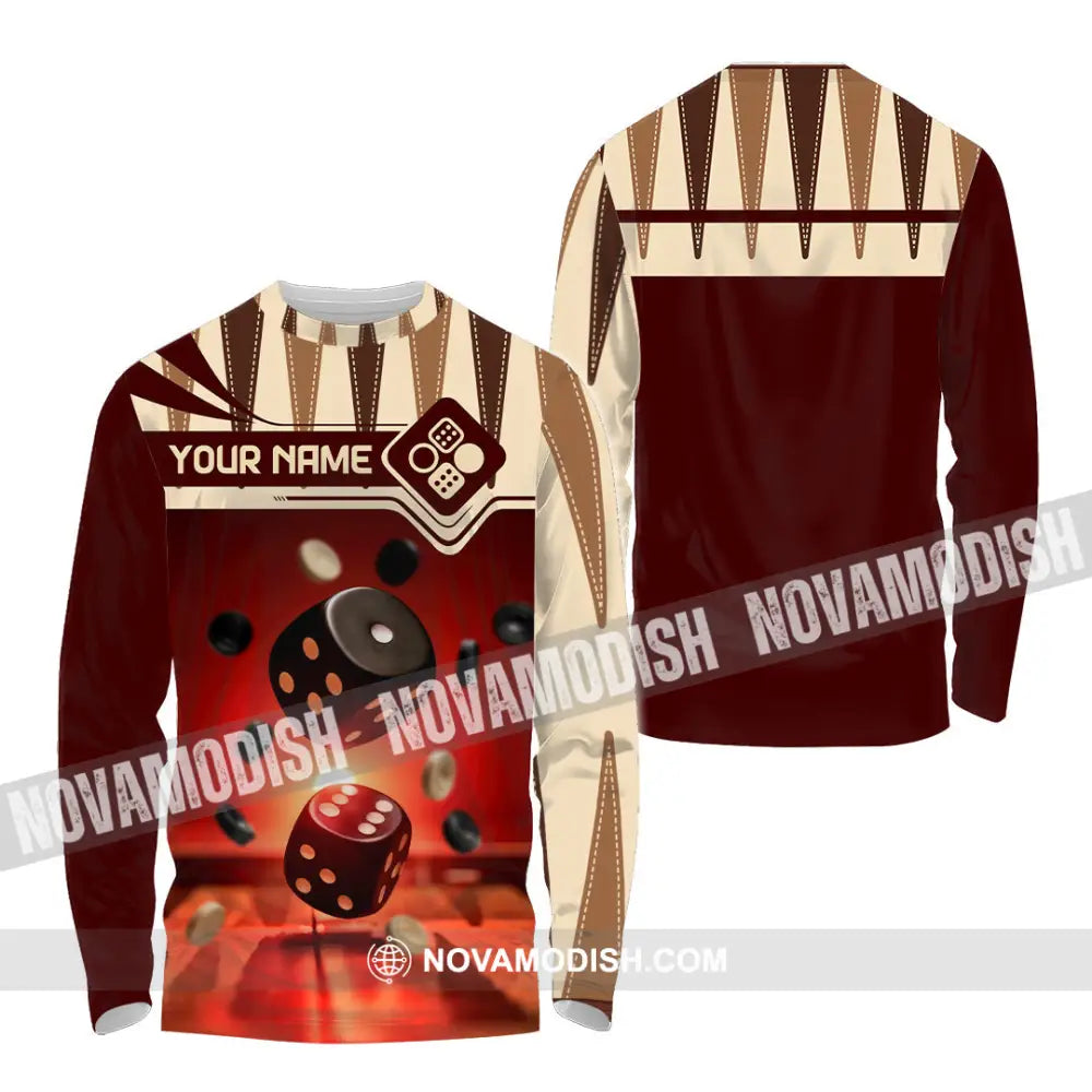 Unisex Shirt - Custom Backgammon 3D Shirt Long Sleeve Shirt / S T-shirt
