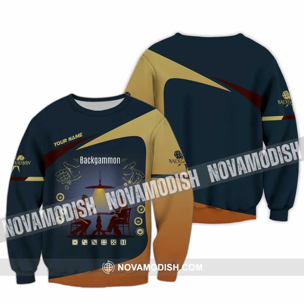 Unisex Shirt - Custom Backgammon 3D Shirt Long Sleeve / S T-shirt
