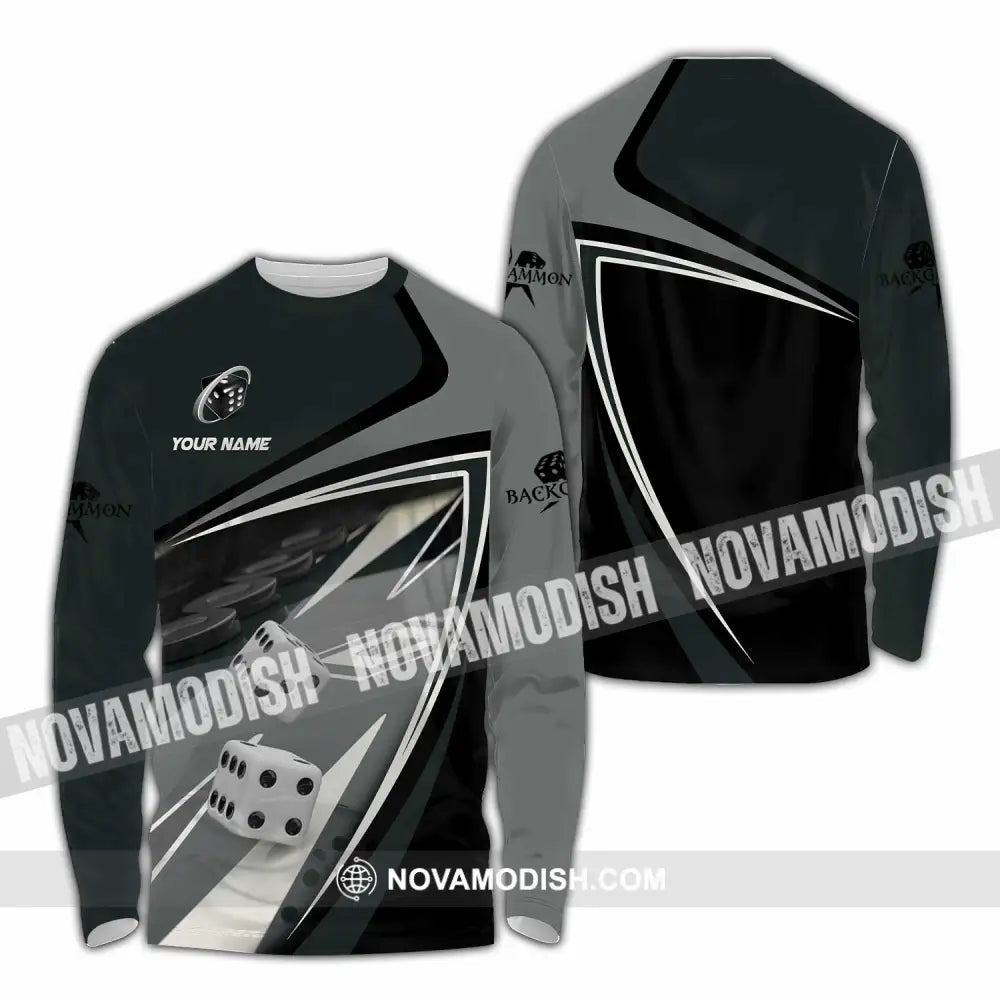 Unisex Shirt - Custom Backgammon 3D Shirt Long Sleeve Shirt / S T-shirt