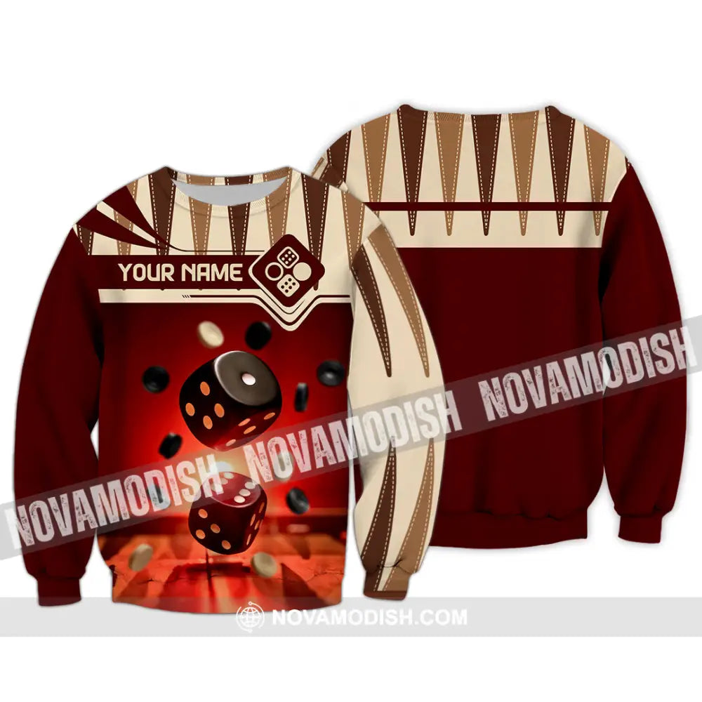Unisex Shirt - Custom Backgammon 3D Shirt Long Sleeve / S T-shirt