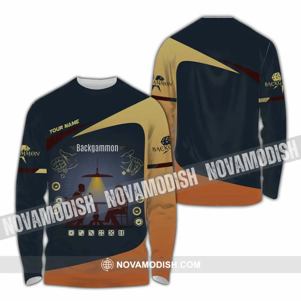 Unisex Shirt - Custom Backgammon 3D Shirt Long Sleeve Shirt / S T-shirt