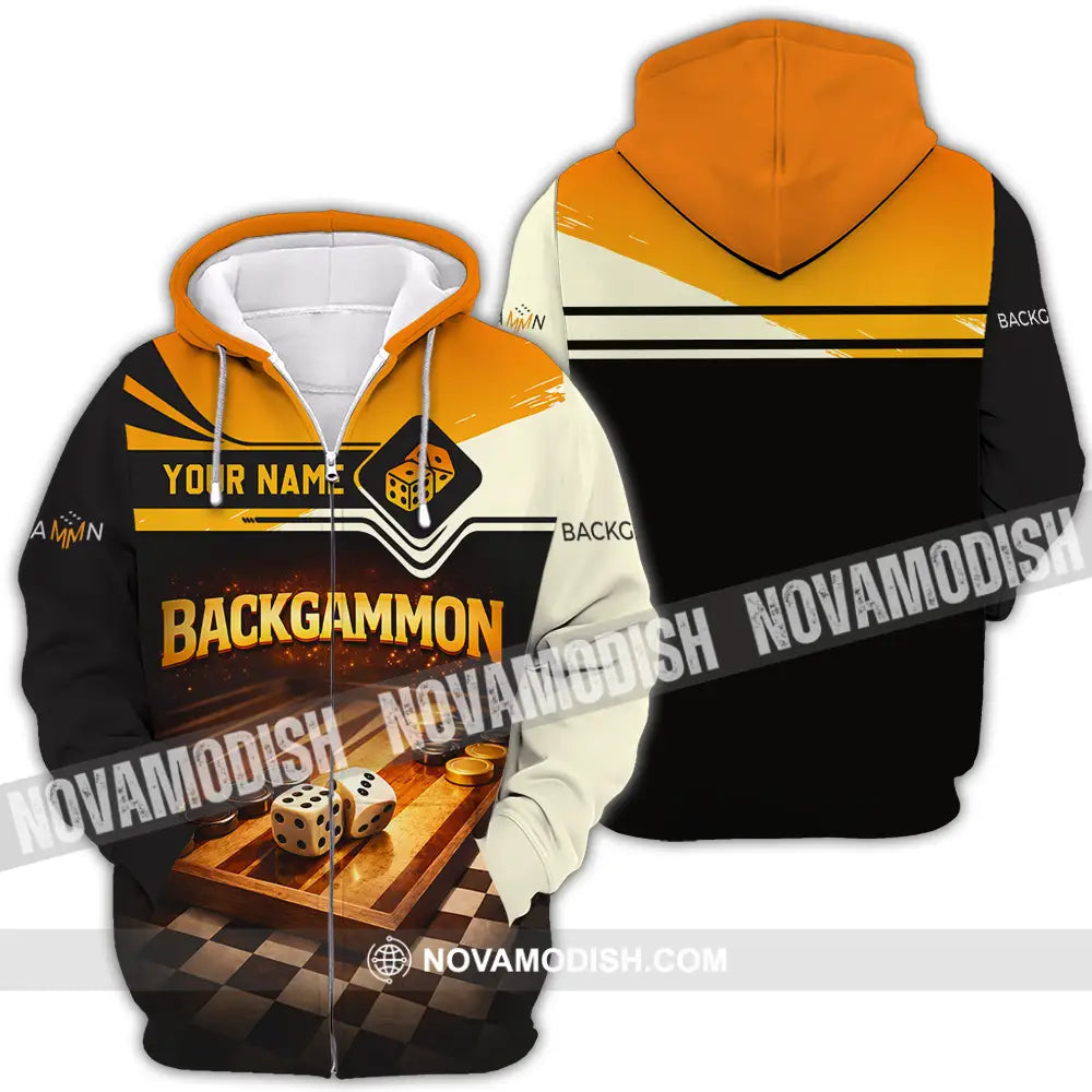 Unisex Shirt - Custom Backgammon 3D Shirt Zipper Hoodie / S T-shirt