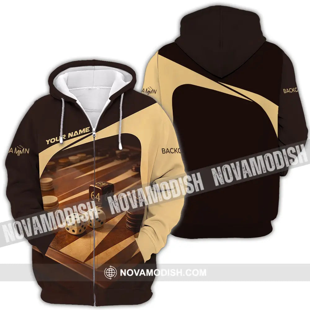 Unisex Shirt - Custom Backgammon 3D Shirt Zipper Hoodie / S T-shirt