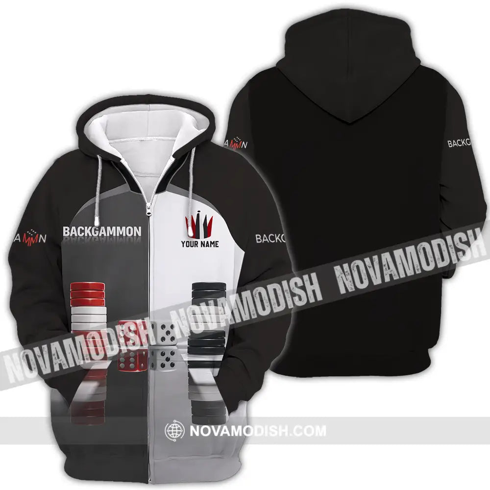 Unisex Shirt - Custom Backgammon 3D Shirt Zipper Hoodie / S T-shirt