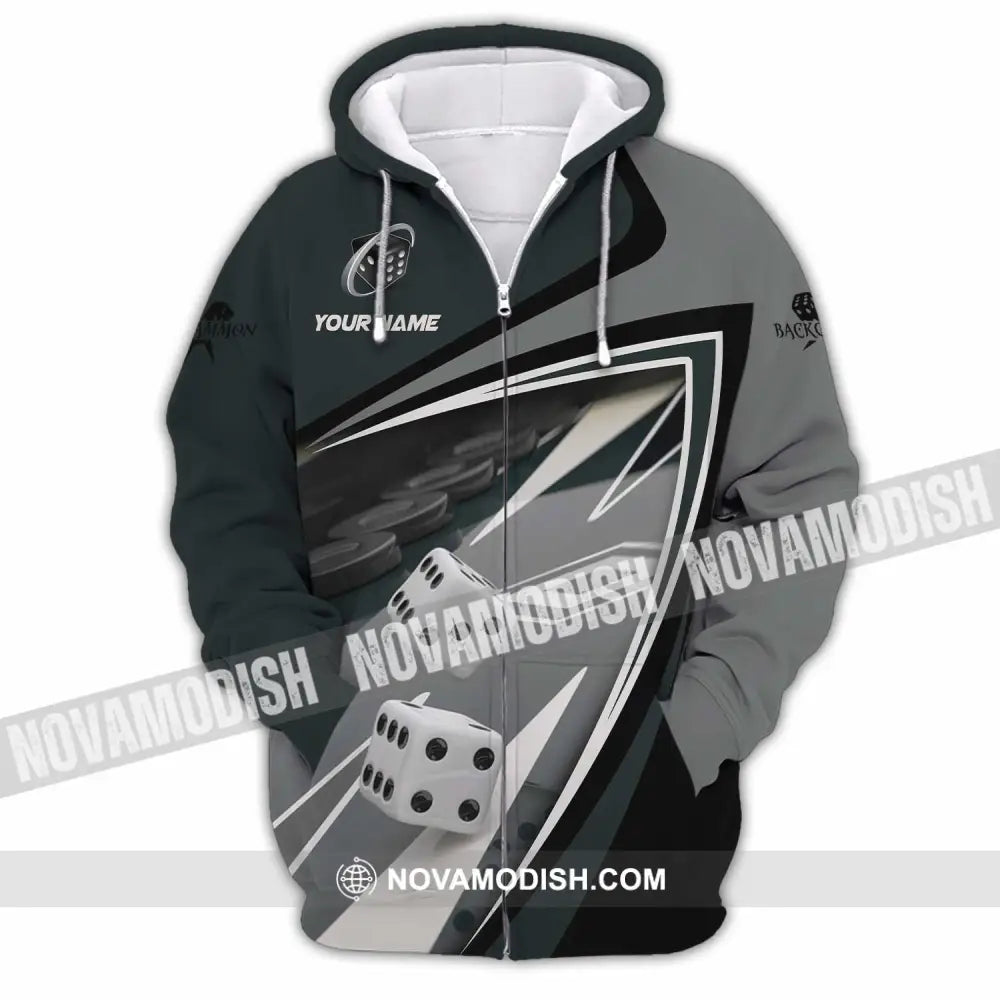 Unisex Shirt - Custom Backgammon 3D Shirt Zipper Hoodie / S T-shirt