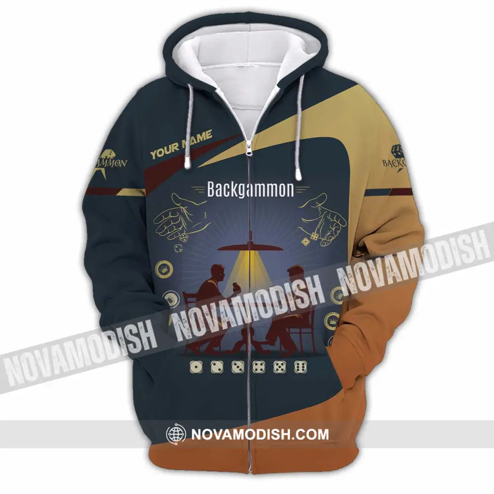 Unisex Shirt - Custom Backgammon 3D Shirt Zipper Hoodie / S T-shirt