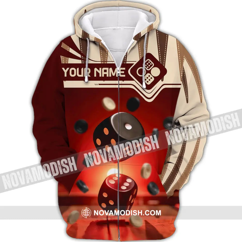 Unisex Shirt - Custom Backgammon 3D Shirt Zipper Hoodie / S T-shirt