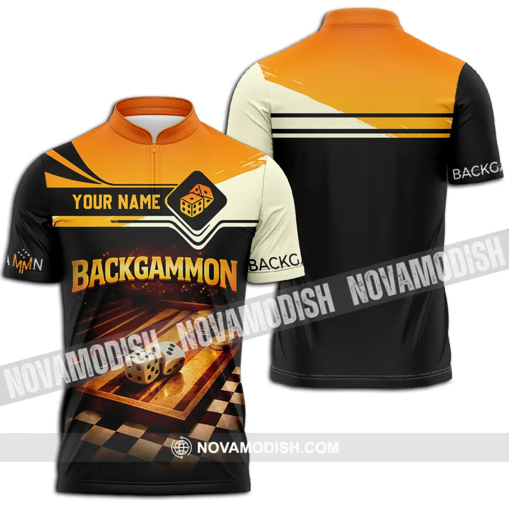 Unisex Shirt - Custom Backgammon 3D Shirt Zipper Polo Shirt / S T-shirt