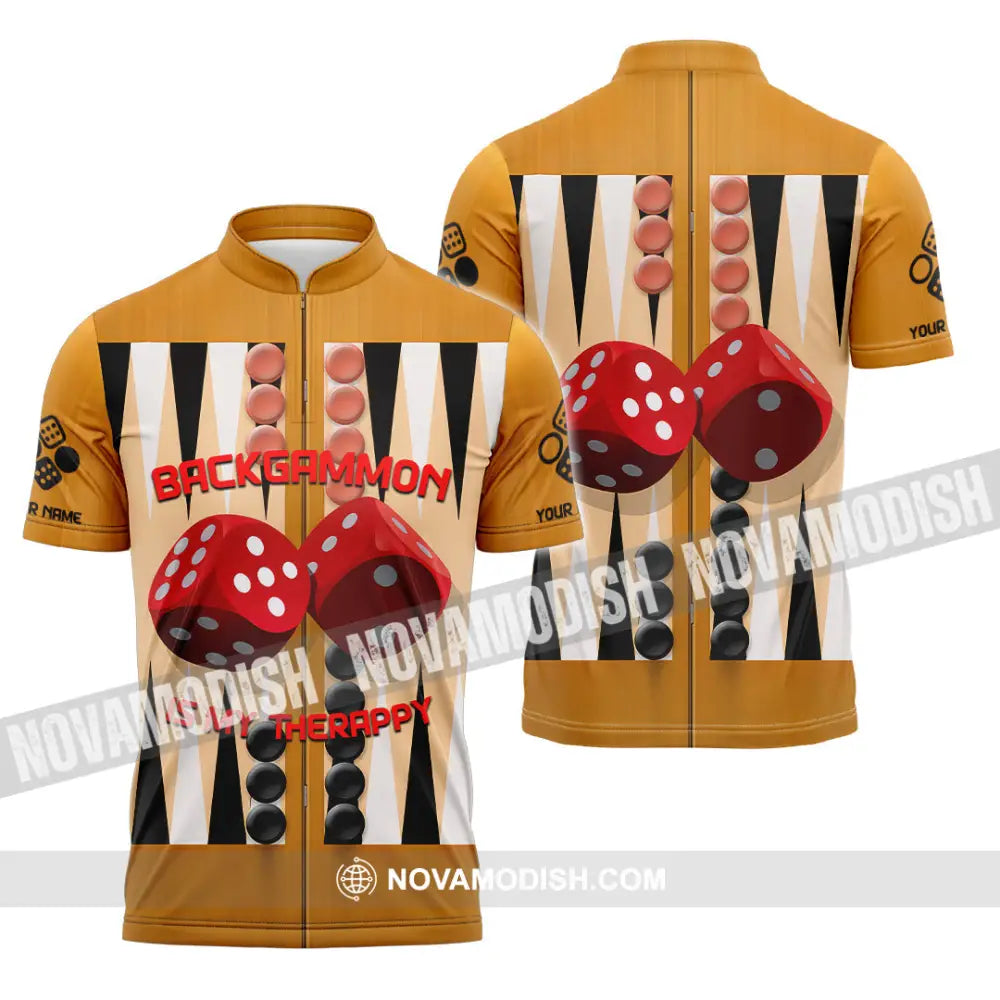 Unisex Shirt - Custom Backgammon 3D Shirt Zipper Polo Shirt / S T-shirt