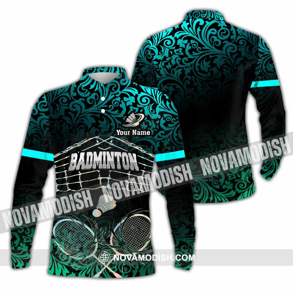 Unisex Shirt - Custom Badminton 3D Shirt Long Sleeve Polo / S T-shirt