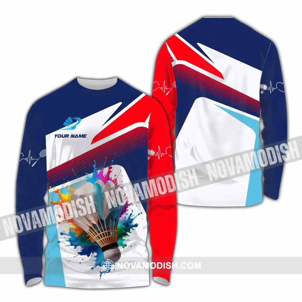 Unisex Shirt - Custom Badminton 3D Shirt Long Sleeve Shirt / S T-shirt