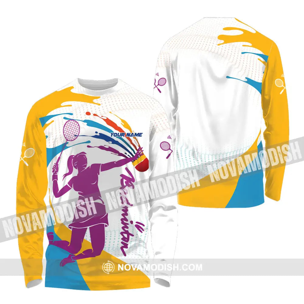 Unisex Shirt - Custom Badminton 3D Shirt Long Sleeve Shirt / S T-shirt