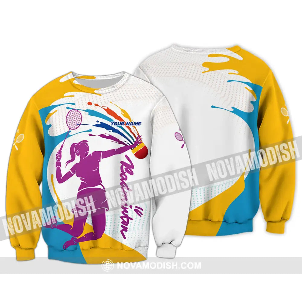 Unisex Shirt - Custom Badminton 3D Shirt Long Sleeve / S T-shirt