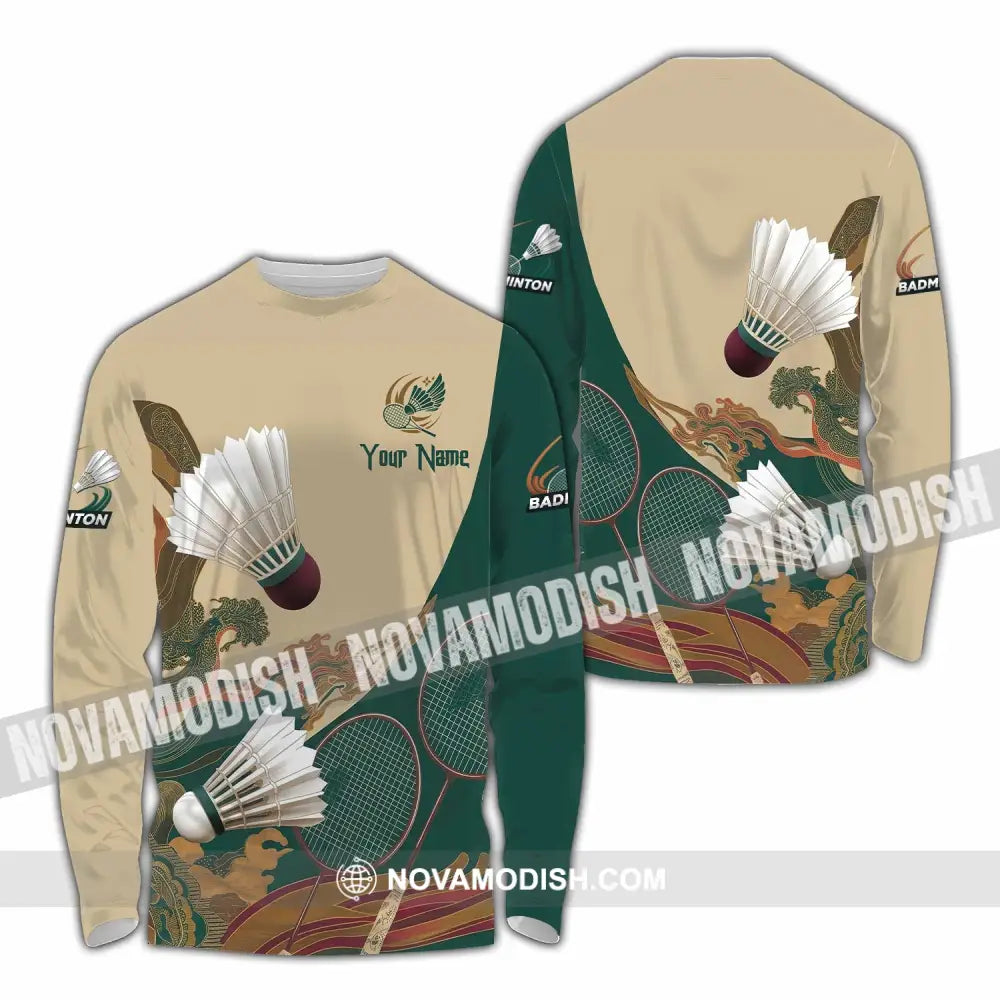 Unisex Shirt - Custom Badminton 3D Shirt Long Sleeve Shirt / S T-shirt