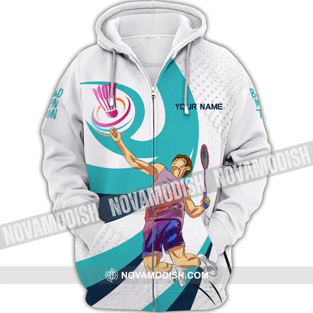Unisex Shirt - Custom Badminton 3D Shirt Zipper Hoodie / S T-shirt