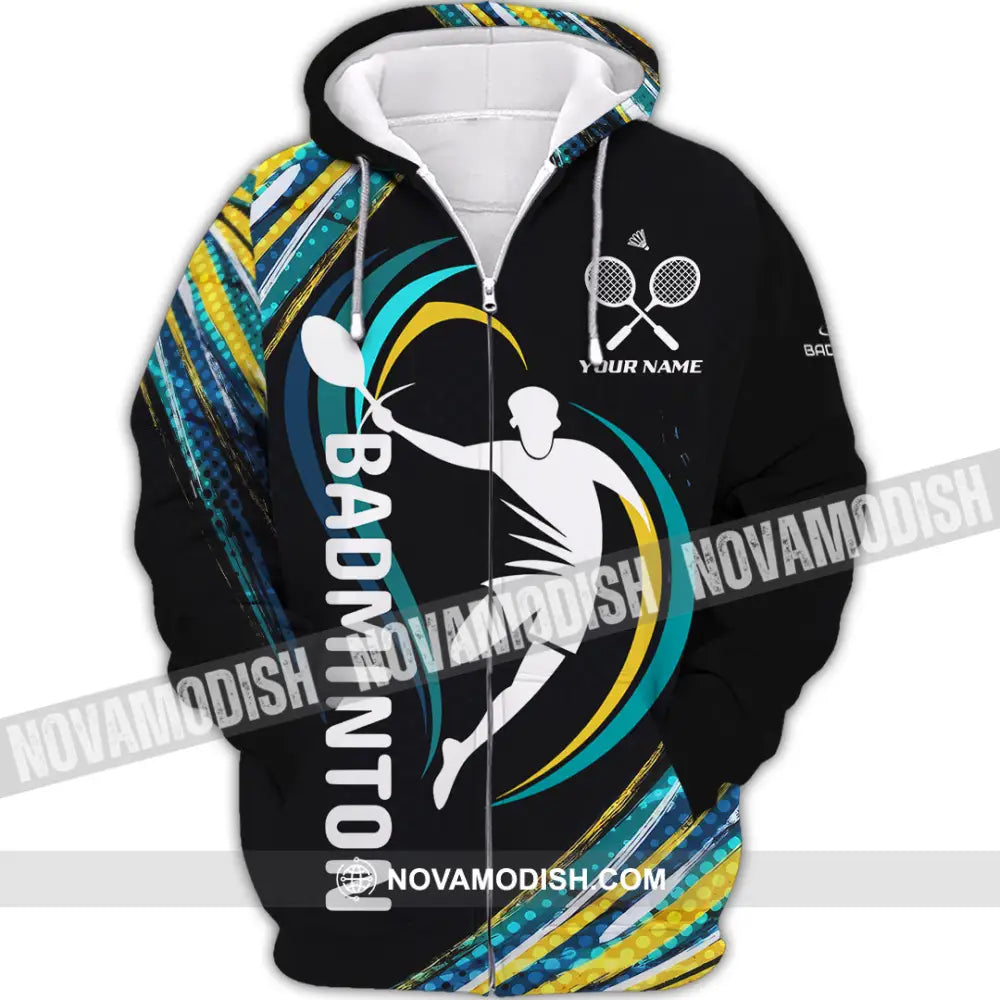 Unisex Shirt - Custom Badminton 3D Shirt Zipper Hoodie / S T-shirt