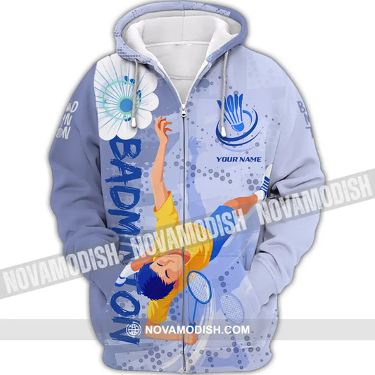 Unisex Shirt - Custom Badminton 3D Shirt Zipper Hoodie / S T-shirt