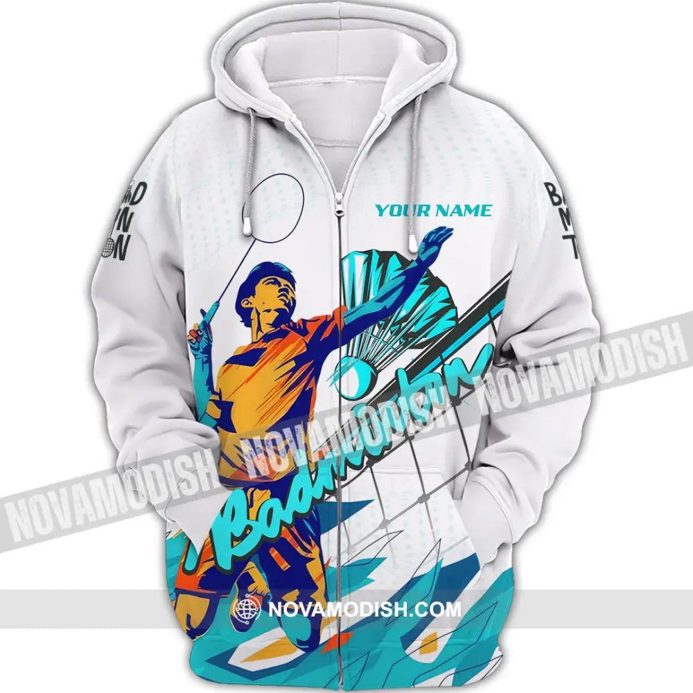 Unisex Shirt - Custom Badminton 3D Shirt Zipper Hoodie / S T-shirt