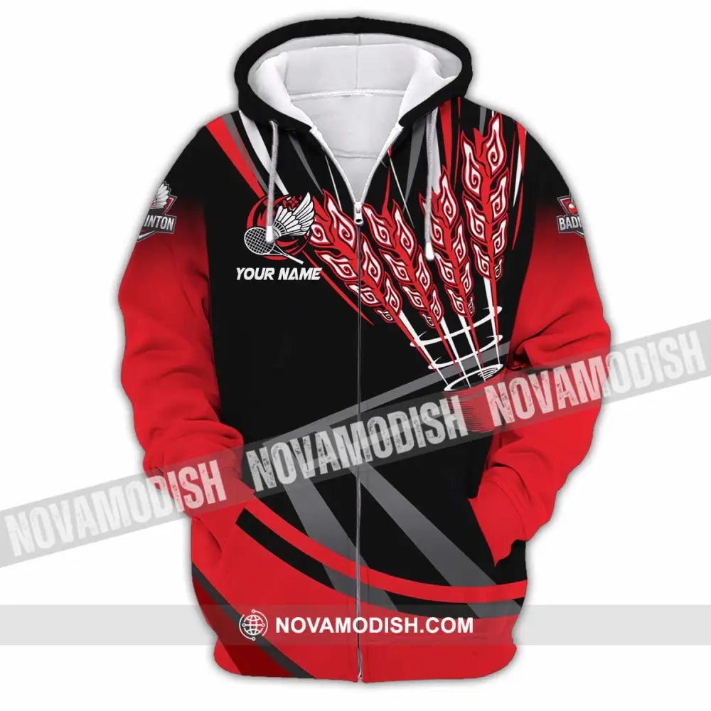Unisex Shirt - Custom Badminton 3D Shirt Zipper Hoodie / S T-shirt