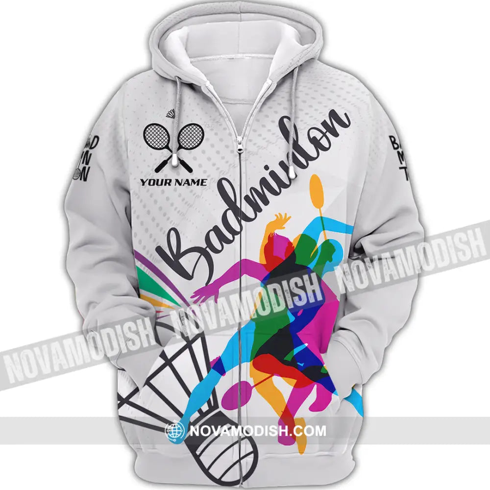 Unisex Shirt - Custom Badminton 3D Shirt Zipper Hoodie / S T-shirt