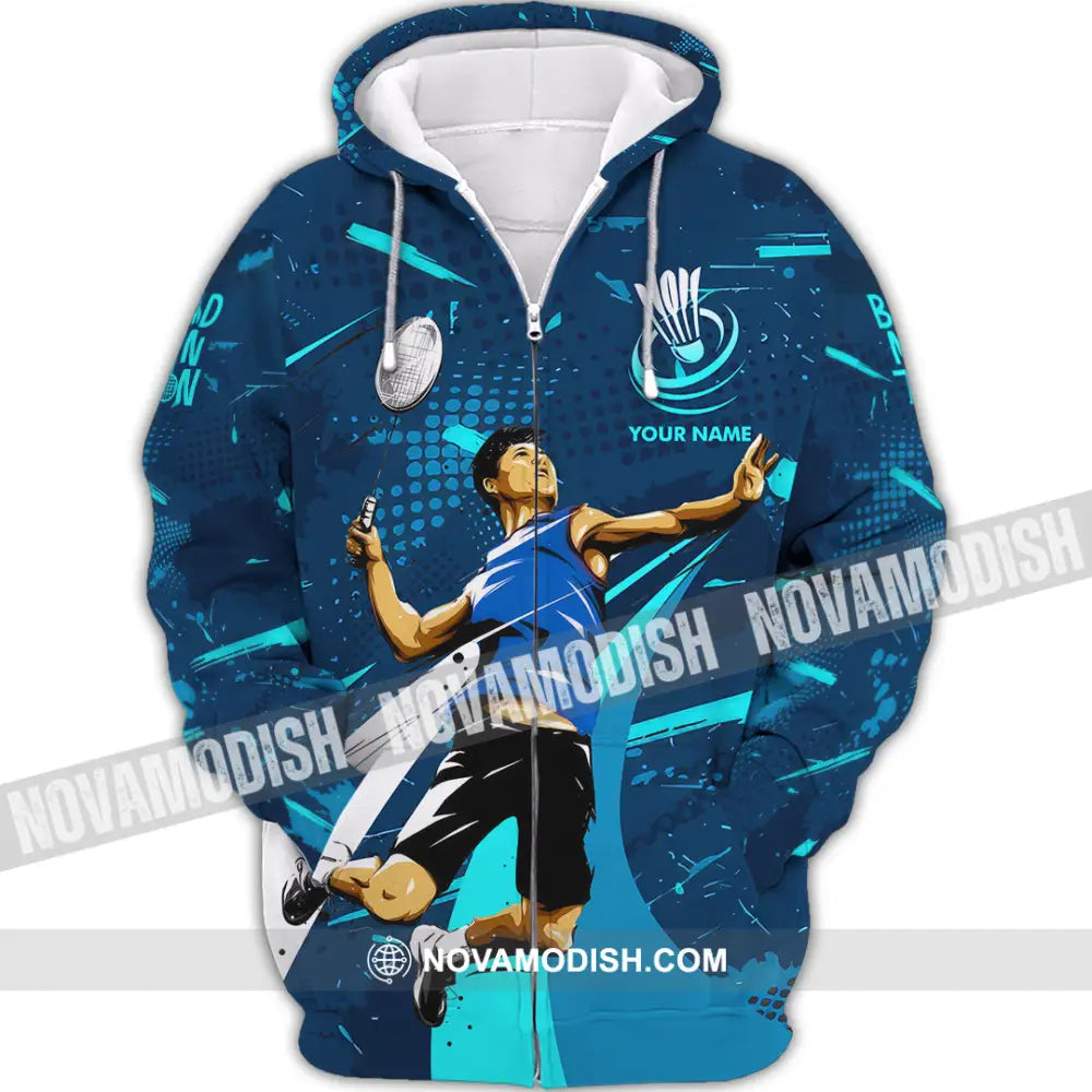 Unisex Shirt - Custom Badminton 3D Shirt Zipper Hoodie / S T-shirt