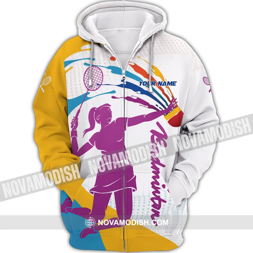 Unisex Shirt - Custom Badminton 3D Shirt Zipper Hoodie / S T-shirt