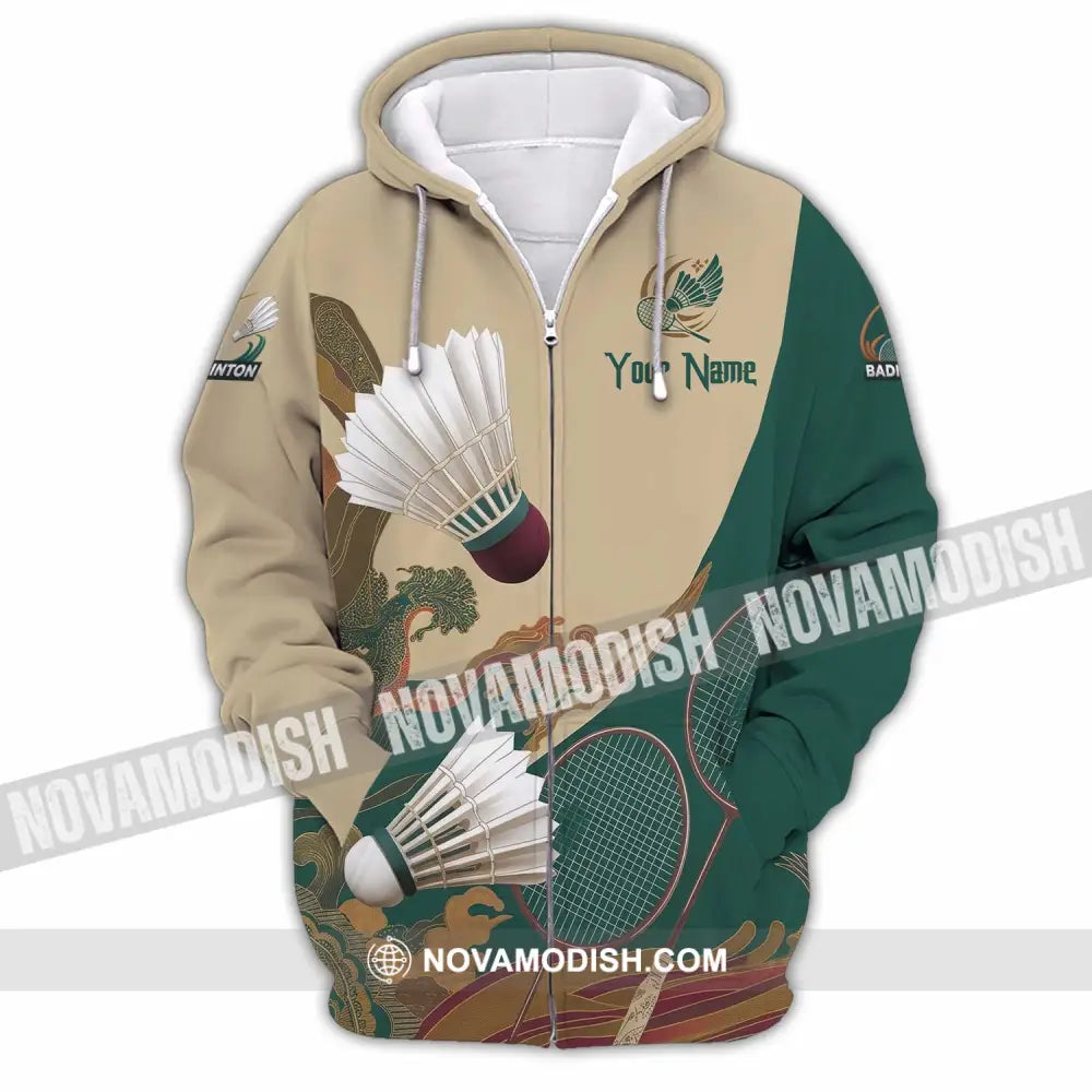 Unisex Shirt - Custom Badminton 3D Shirt Zipper Hoodie / S T-shirt