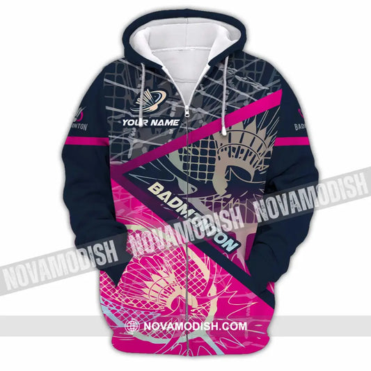 Unisex Shirt - Custom Badminton 3D Shirt Zipper Hoodie / S T-shirt
