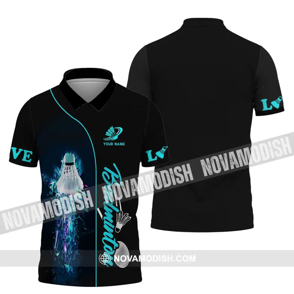 Unisex Shirt - Custom Badminton Name Shirt - Badminton Clothing Gift for Badminton Lovers Polo Shirt / S T-shirt