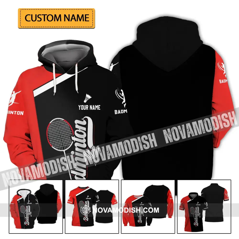Unisex Shirt - Custom Badminton Name T-Shirt - Badminton Clothing T-shirt