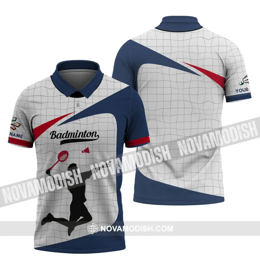 Unisex Shirt - Custom Badminton Name T-Shirt - Badminton Clothing Gift For Badminton Players Polo Shirt / S T-shirt