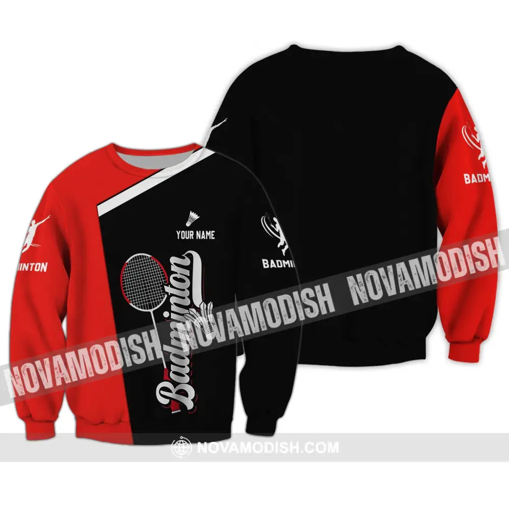 Unisex Shirt - Custom Badminton Name T-Shirt - Badminton Clothing Long Sleeve / S T-shirt