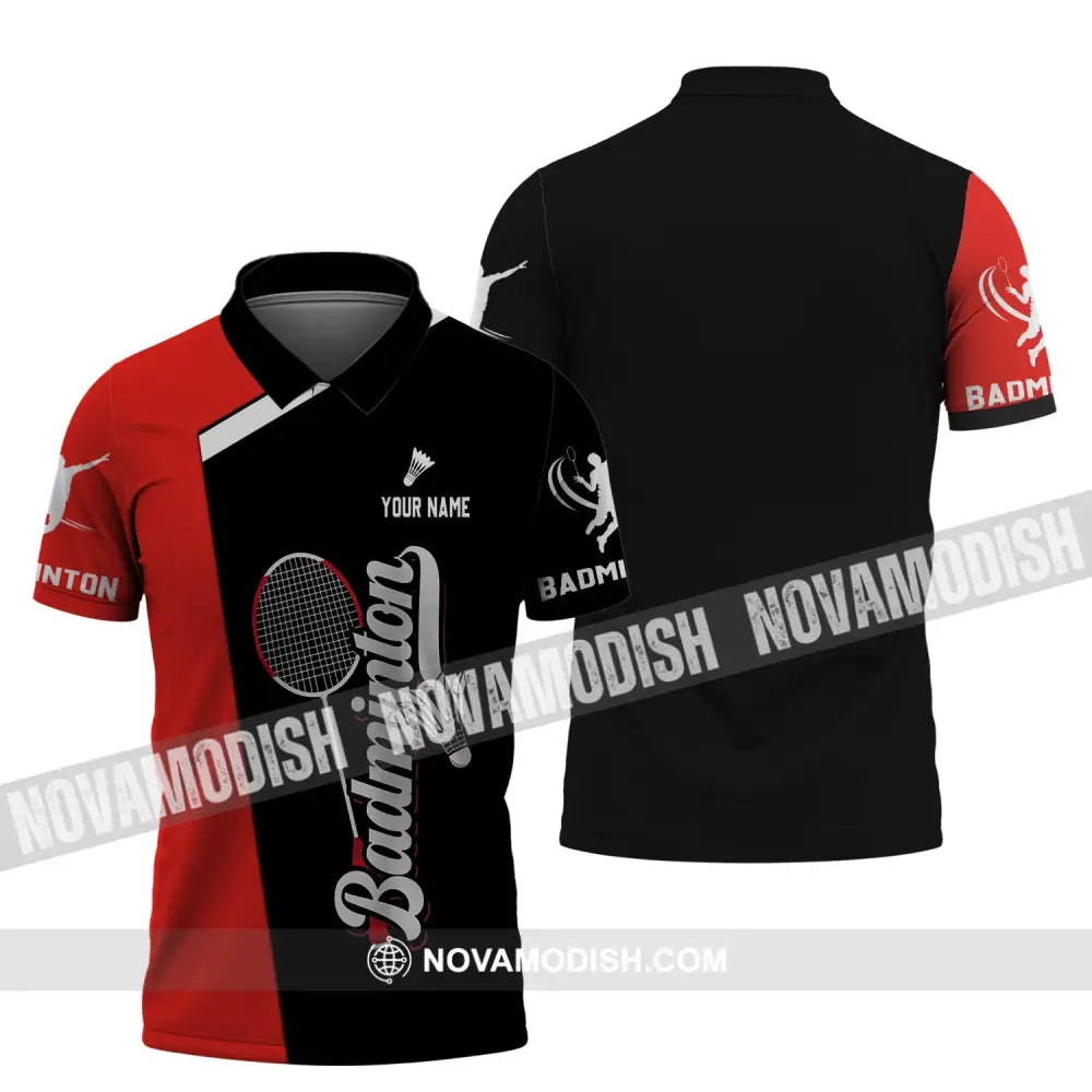 Unisex Shirt - Custom Badminton Name T-Shirt - Badminton Clothing Polo Shirt / S T-shirt