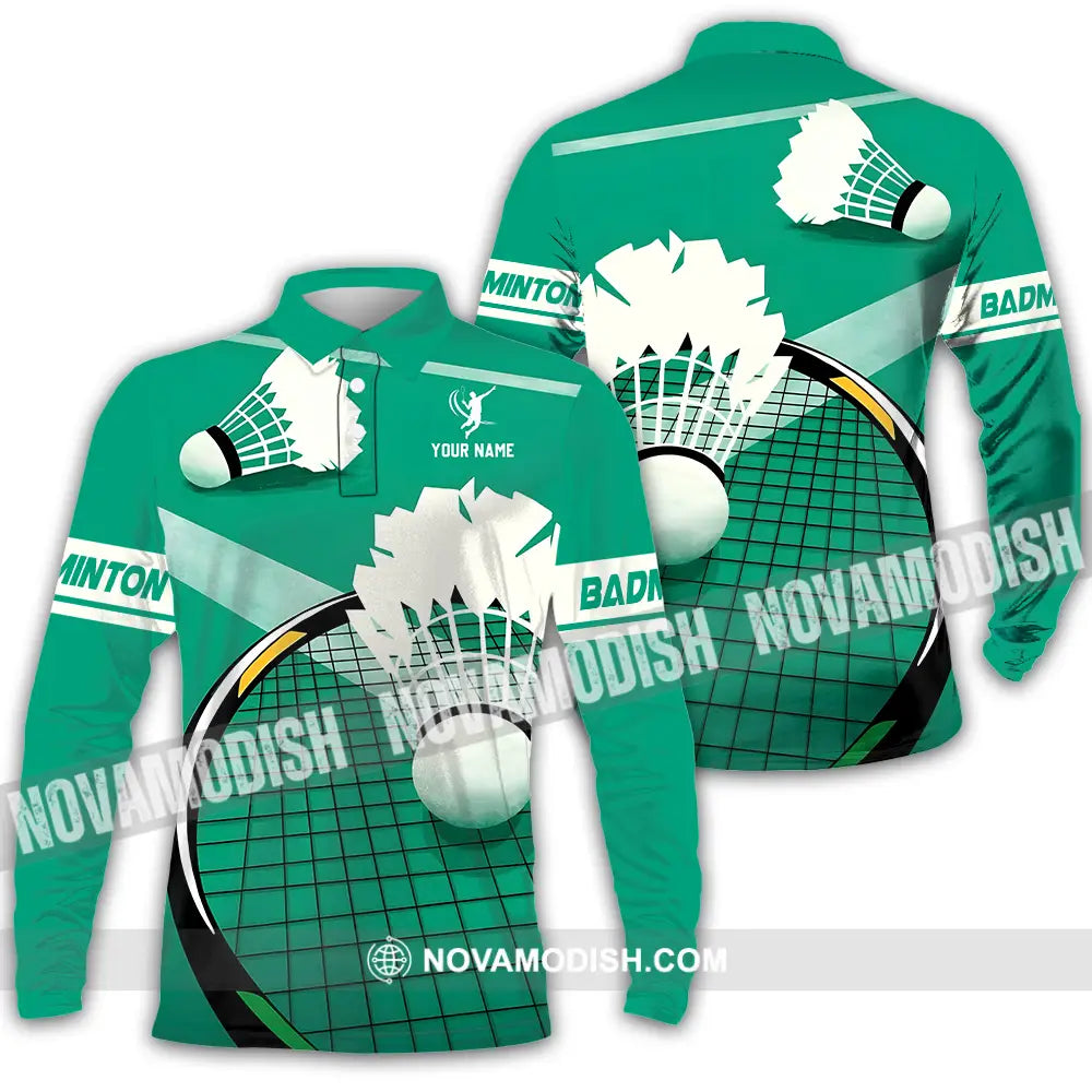 Unisex Shirt - Custom Badminton Sport Shirt Long Sleeve Polo / S T-shirt