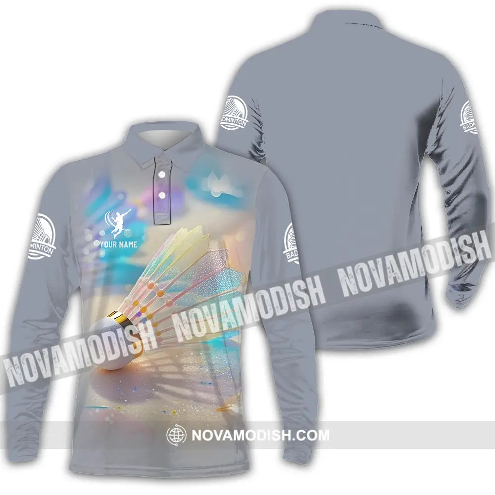 Unisex Shirt - Custom Badminton Sport Shirt Long Sleeve Polo / S T-shirt