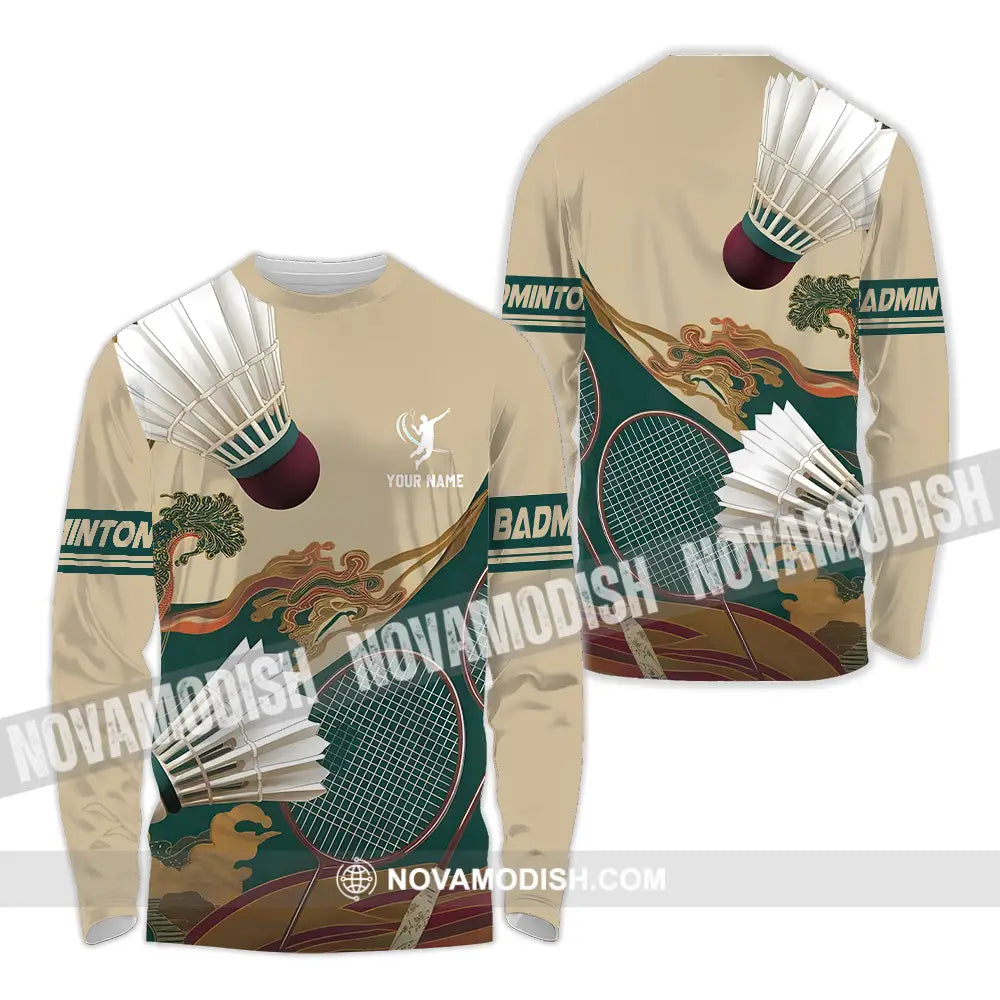 Unisex Shirt - Custom Badminton Sport Shirt Long Sleeve Shirt / S T-shirt