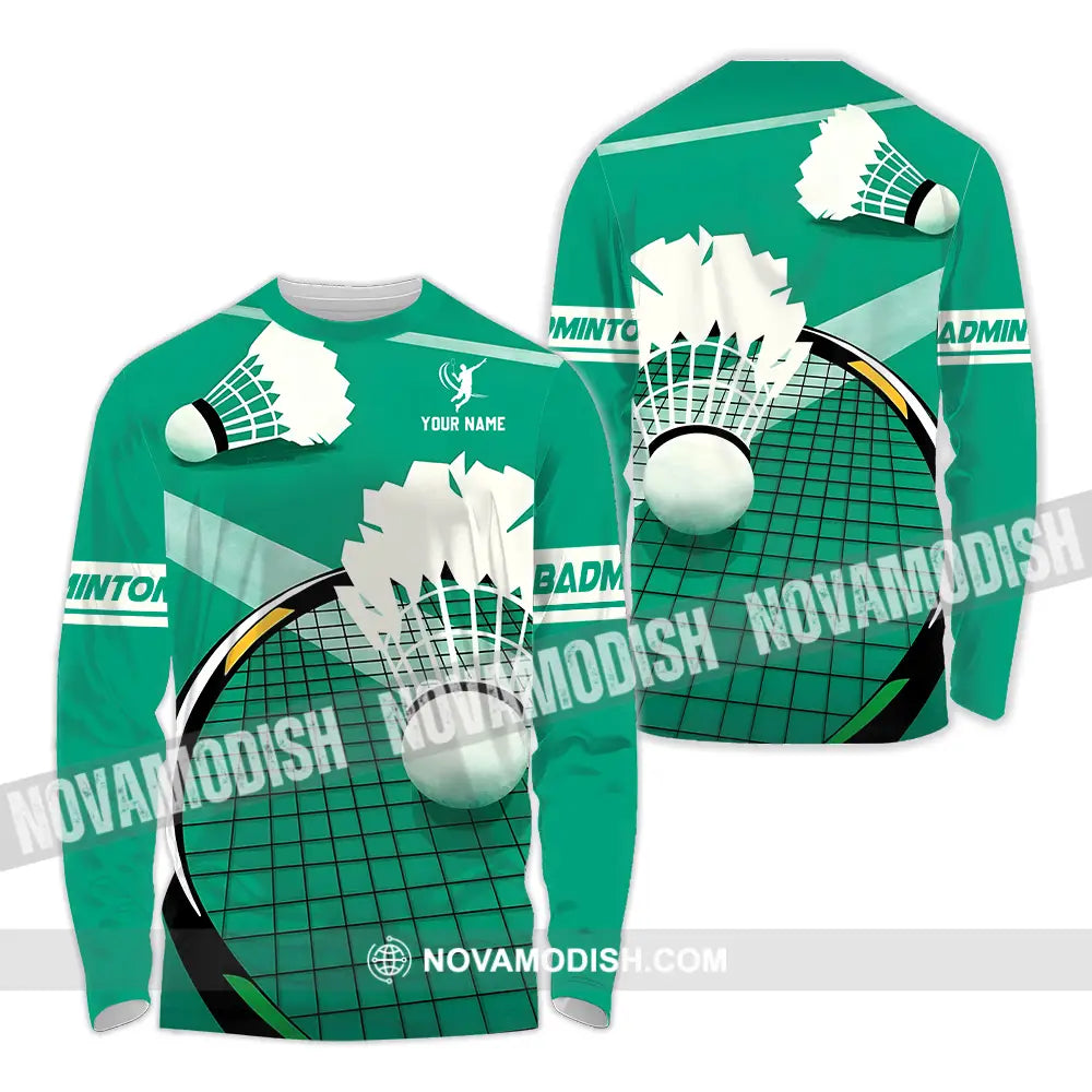 Unisex Shirt - Custom Badminton Sport Shirt Long Sleeve Shirt / S T-shirt