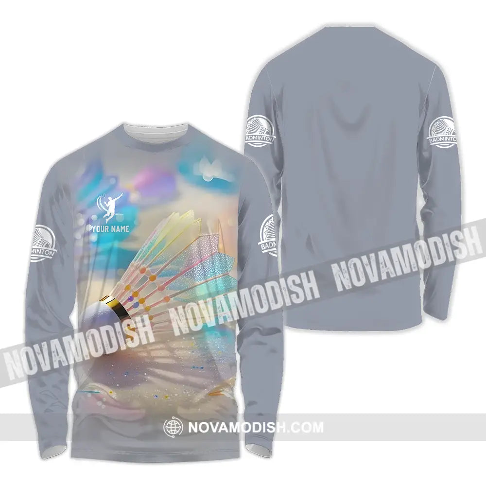 Unisex Shirt - Custom Badminton Sport Shirt Long Sleeve Shirt / S T-shirt