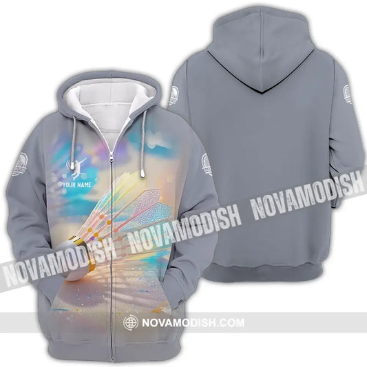 Unisex Shirt - Custom Badminton Sport Shirt Zipper Hoodie / S T-shirt