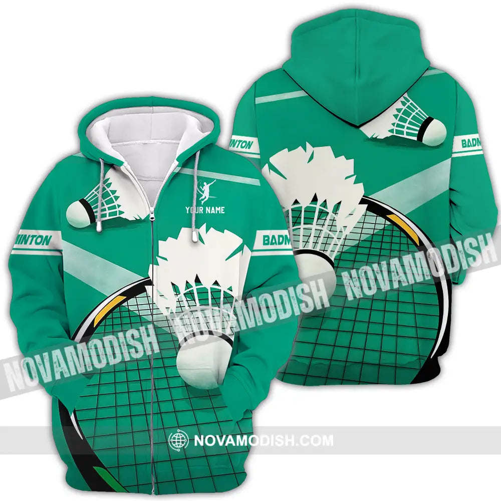 Unisex Shirt - Custom Badminton Sport Shirt Zipper Hoodie / S T-shirt
