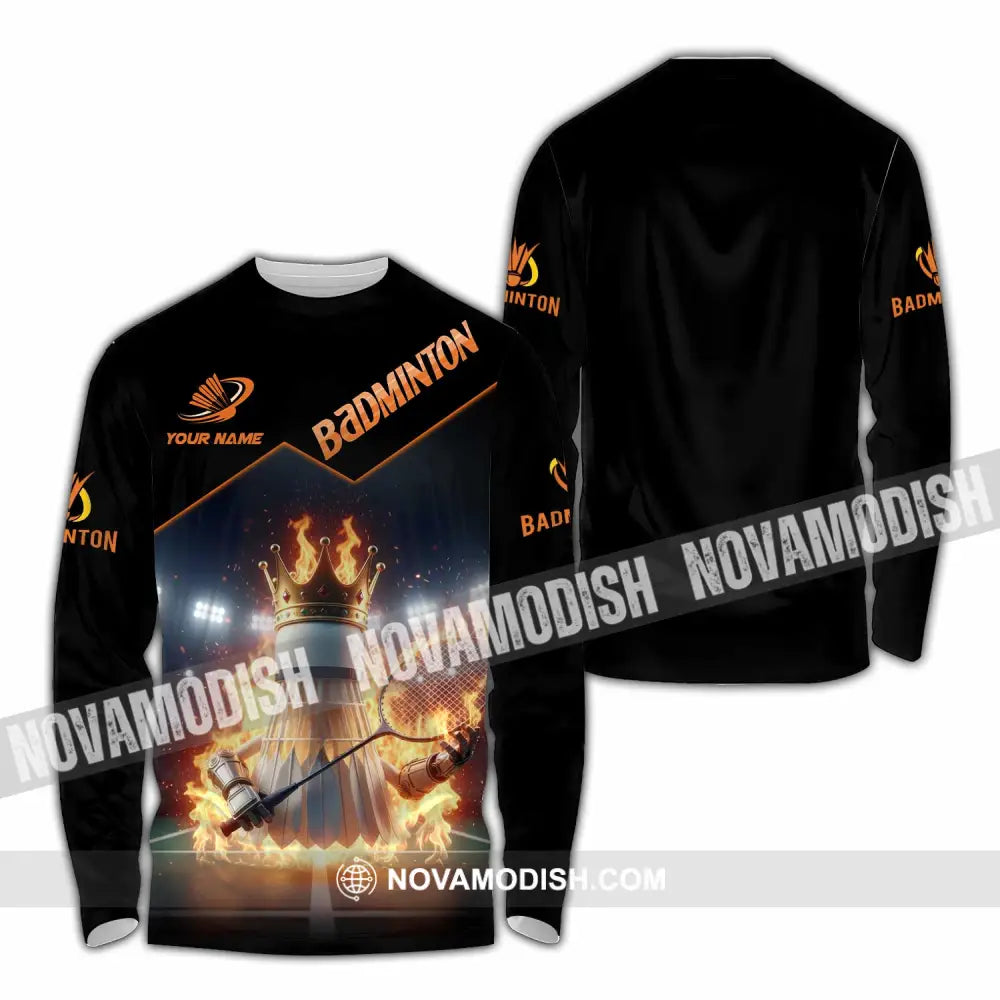 Unisex Shirt - Custom Badminton Sports Shirt Long Sleeve Shirt / S T-shirt