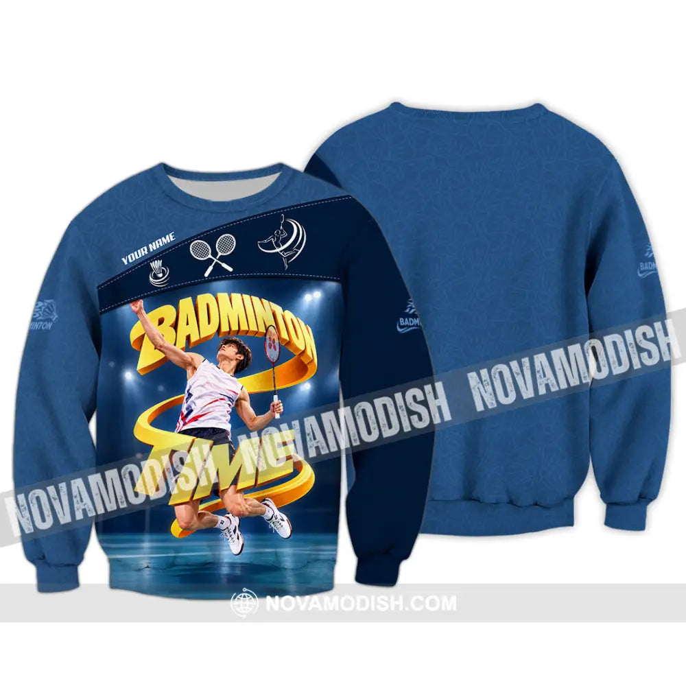 Unisex Shirt - Custom Badminton Time Shirt - Long Sleeve / S - T-shirt
